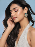 Diamond & Semi Precious Stone Green Earrings- Ruby Raang