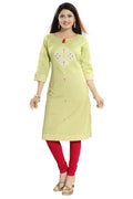 Snehal Creations Easy Breezy Liril Green Cotton Printed Tunic