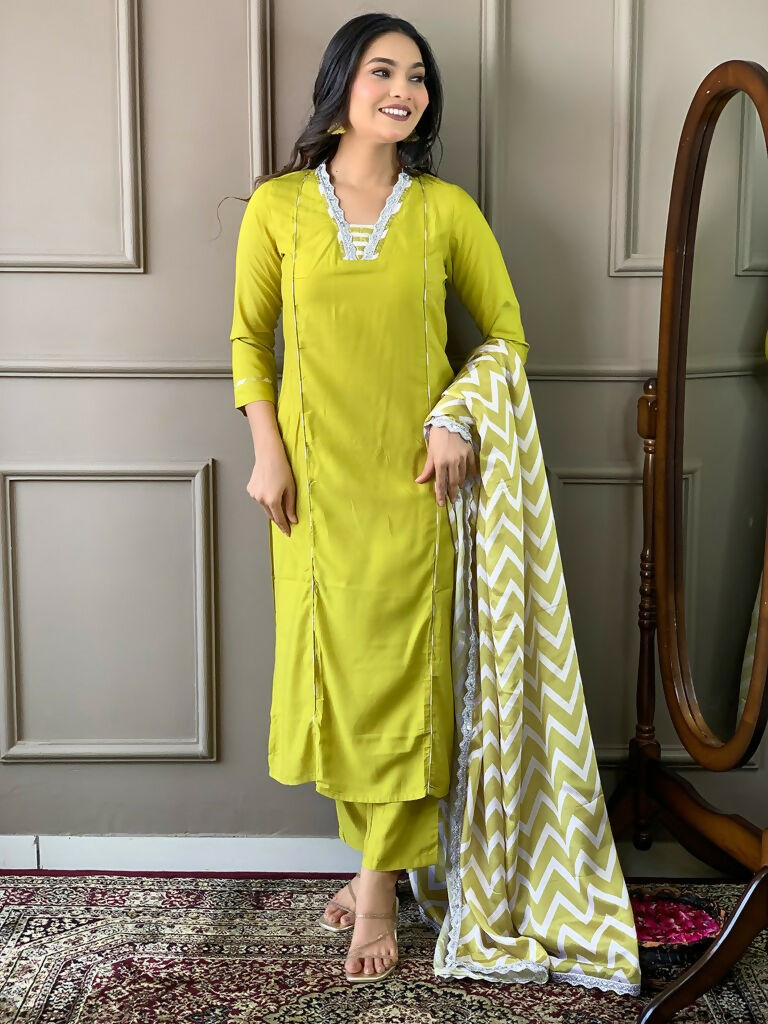 Partywear Designer Viscose Gajri Stitched Suit With Dupatta - Tanisha