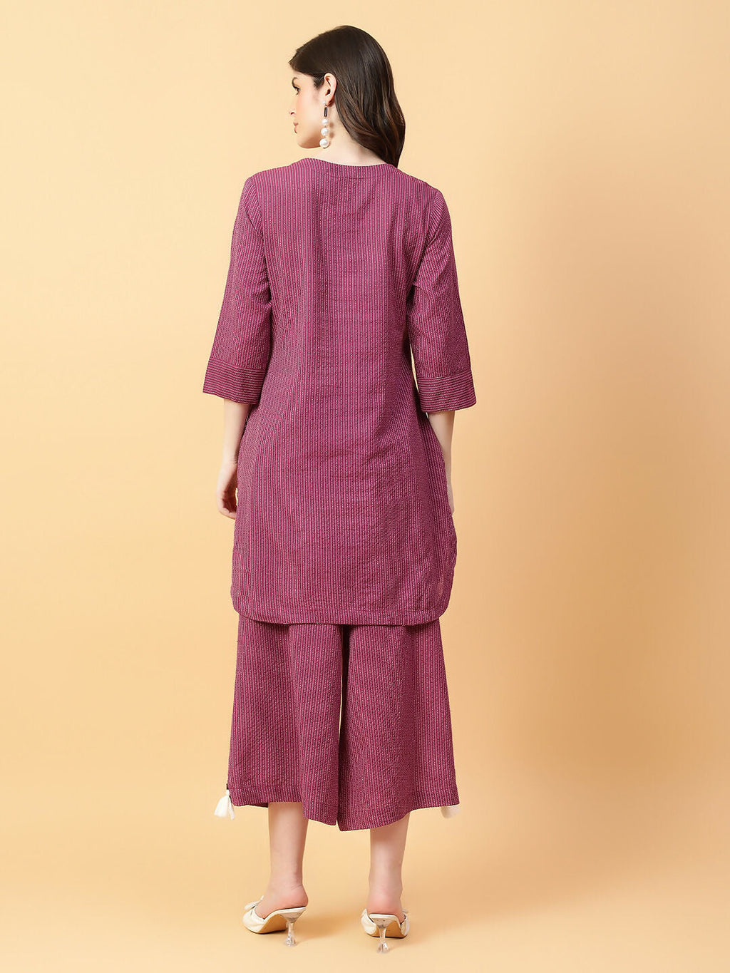 Joban Fashion Purple Cotton Khatha & Hand Work Co-ord Set