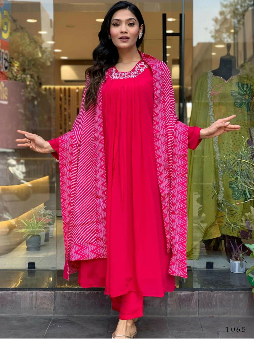 Partywear Designer Viscose Silk With Lining Red Stitched Suit With Dupatta - Tanisha