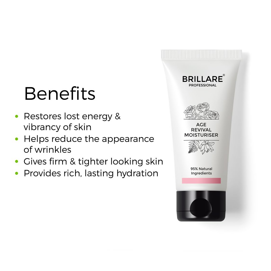 Brillare Age Revival Natural Moisturiser Cream with Indian Rose and Lotus