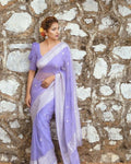DEIANA'S Beautiful Designer Golden zari Soft Cotton Saree - Lavender