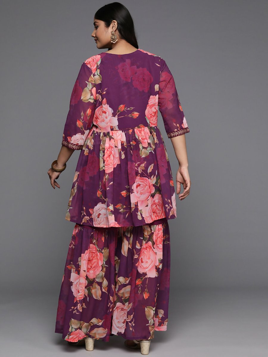 Ahalyaa Women's Traditional Wear Co-ords - Purple