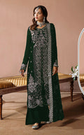 Anaita Green Velvet Suit with Embroidery Sequence Work