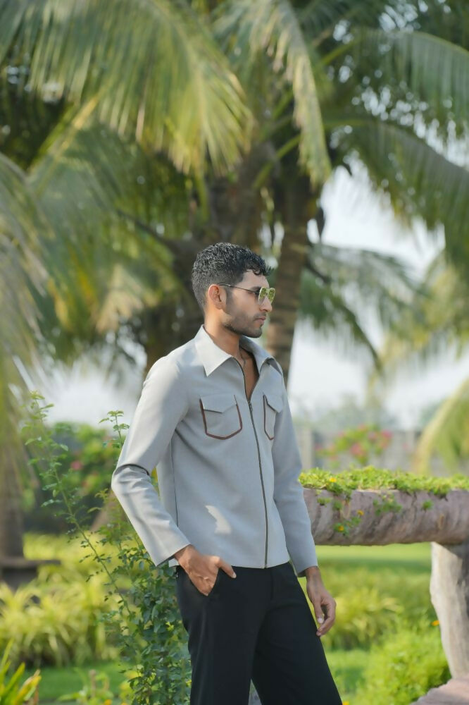 Laynox Distorted Gray Shacket by Hilo Design