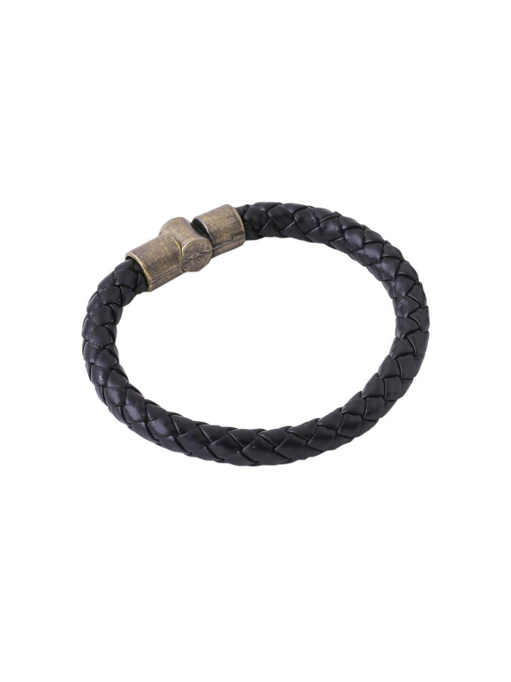 NVR Men's Black Leather Bracelet
