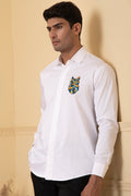 Owl Multicolor Thread Embroidery Shirt by Hilo Design