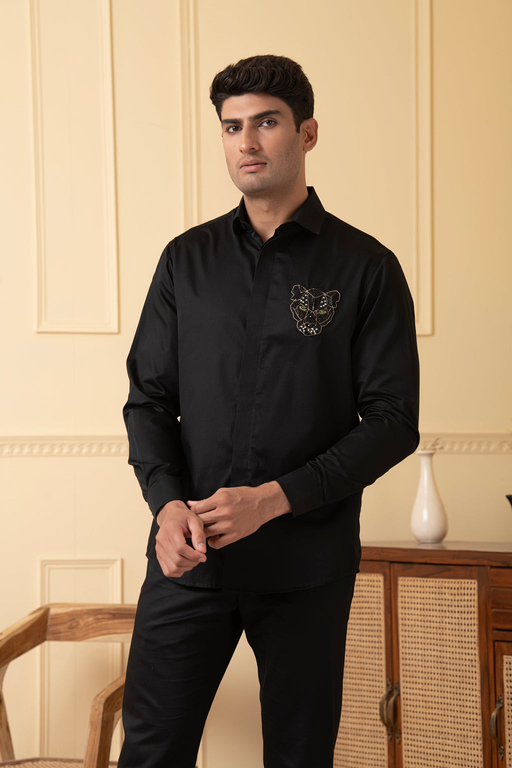 Panther Embroidery Shirt by Hilo Design