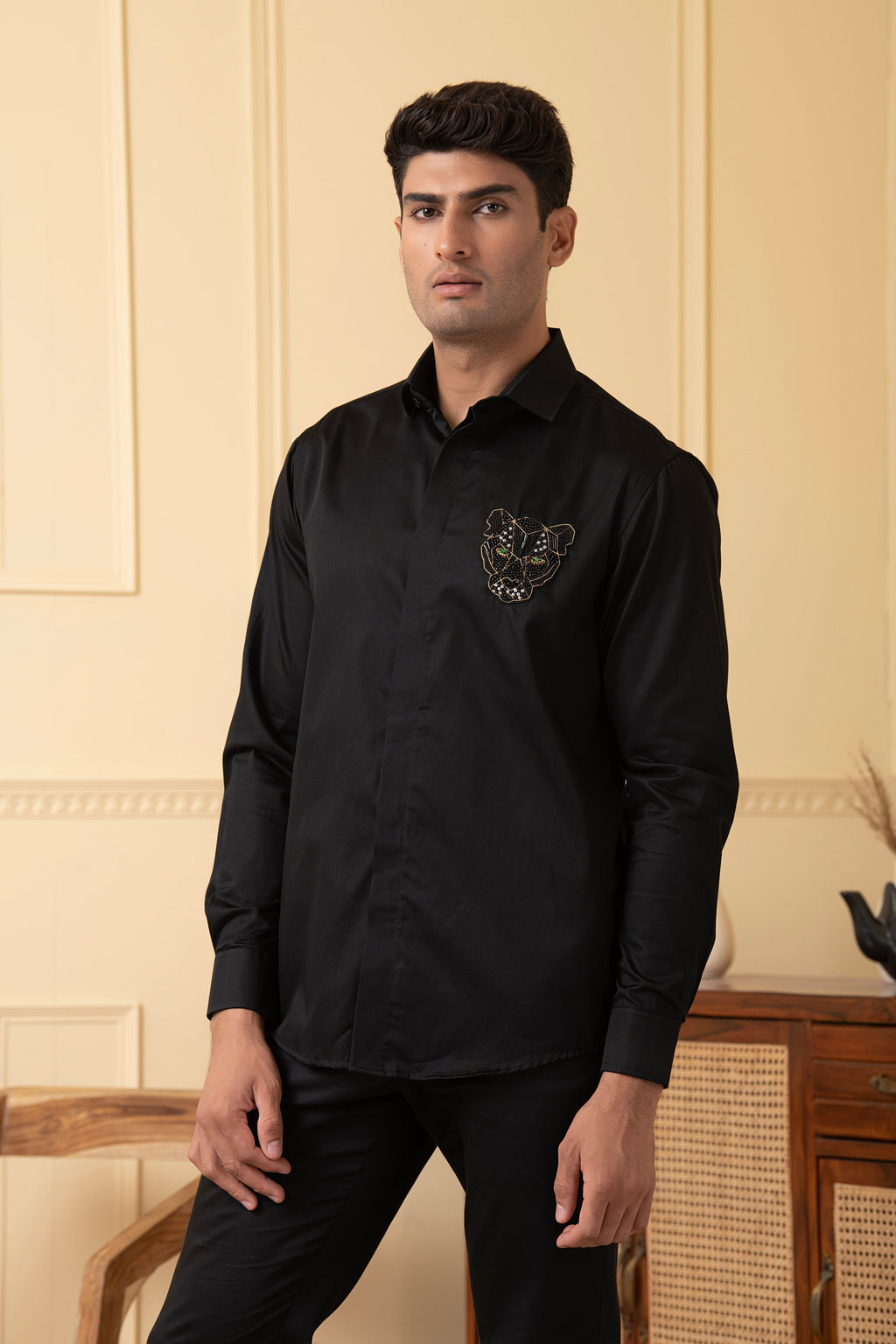 Panther Embroidery Shirt by Hilo Design