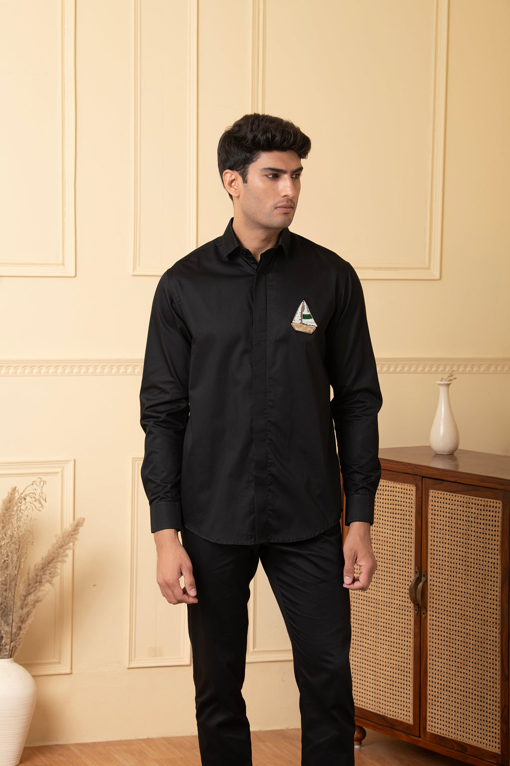Boat Embroidery Shirt by Hilo Design