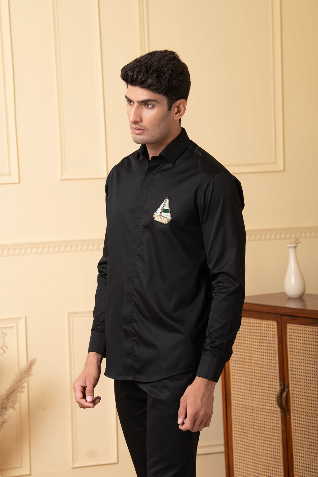 Boat Embroidery Shirt by Hilo Design