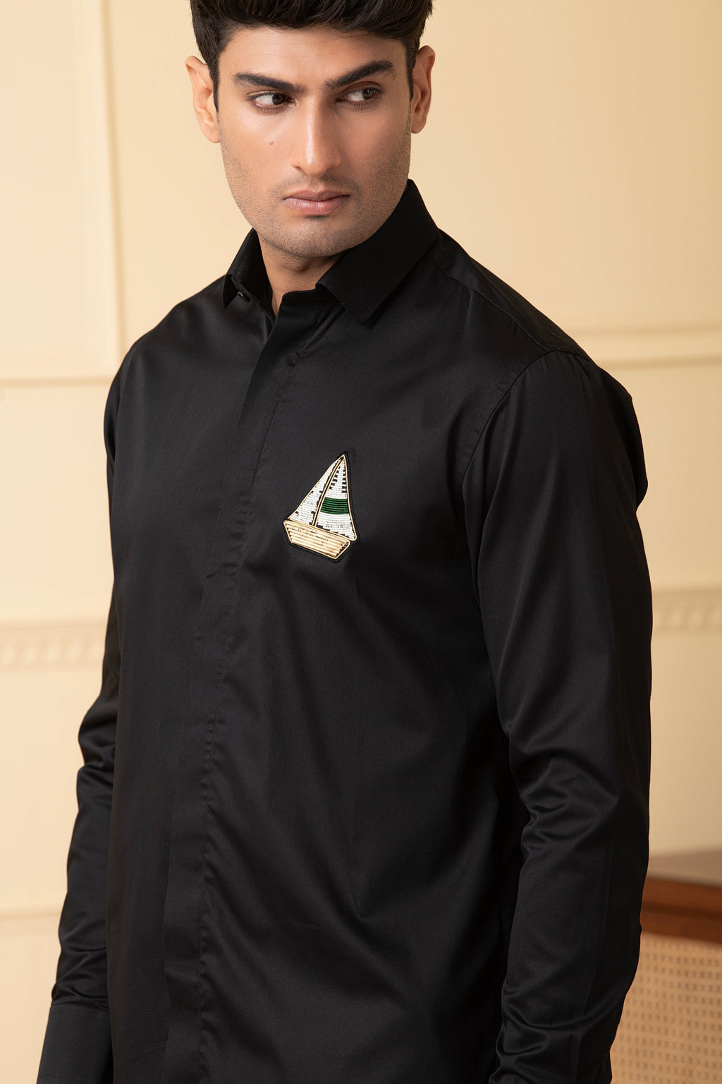 Boat Embroidery Shirt by Hilo Design