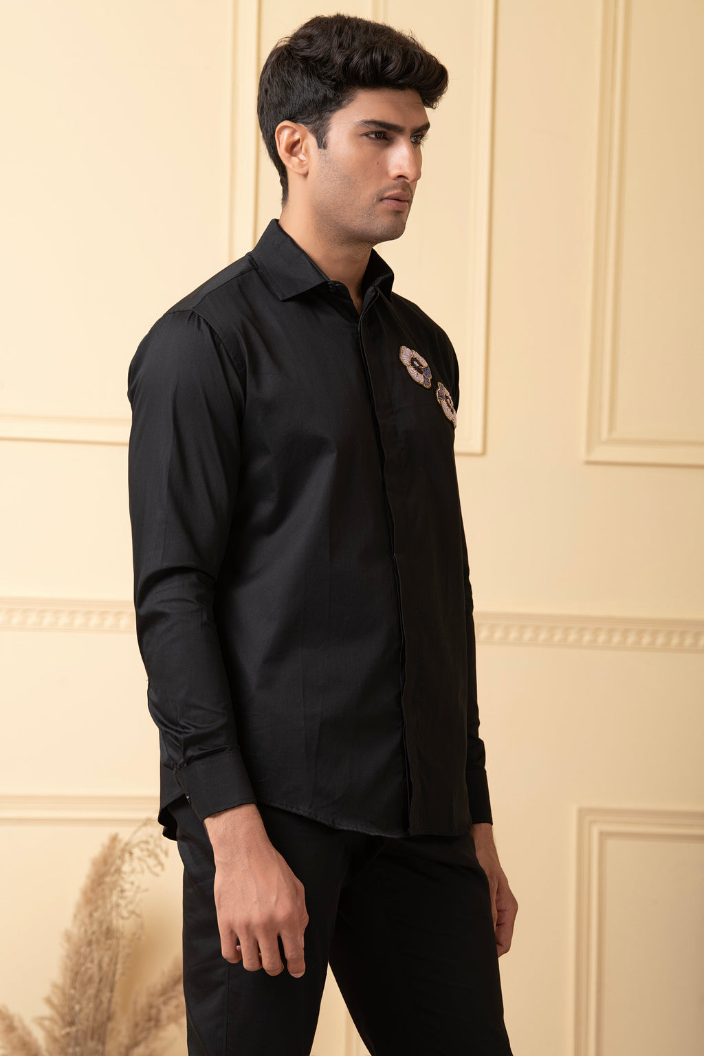 Flower Buds Embroidery Shirt by Hilo Design