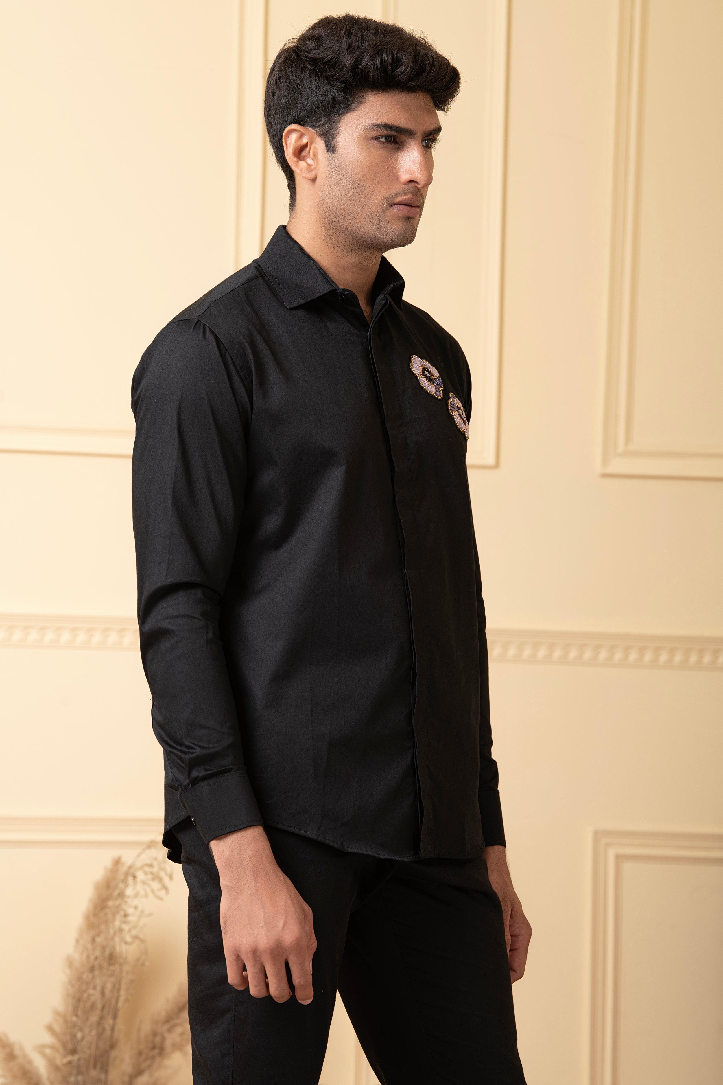 Flower Buds Embroidery Shirt by Hilo Design