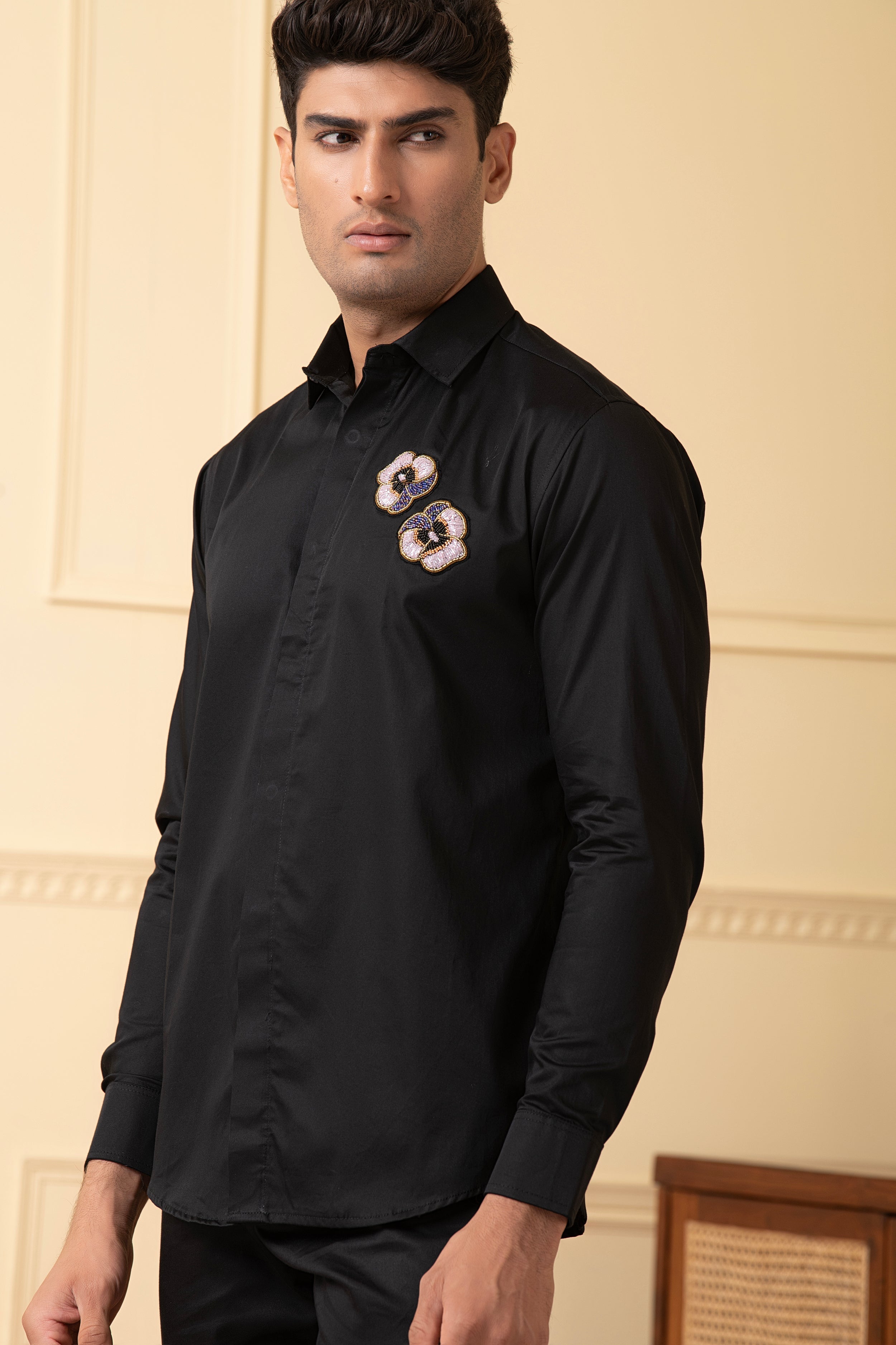 Flower Buds Embroidery Shirt by Hilo Design