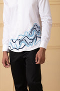 Cloud Lines Thread Embroidery Shirt by Hilo Design