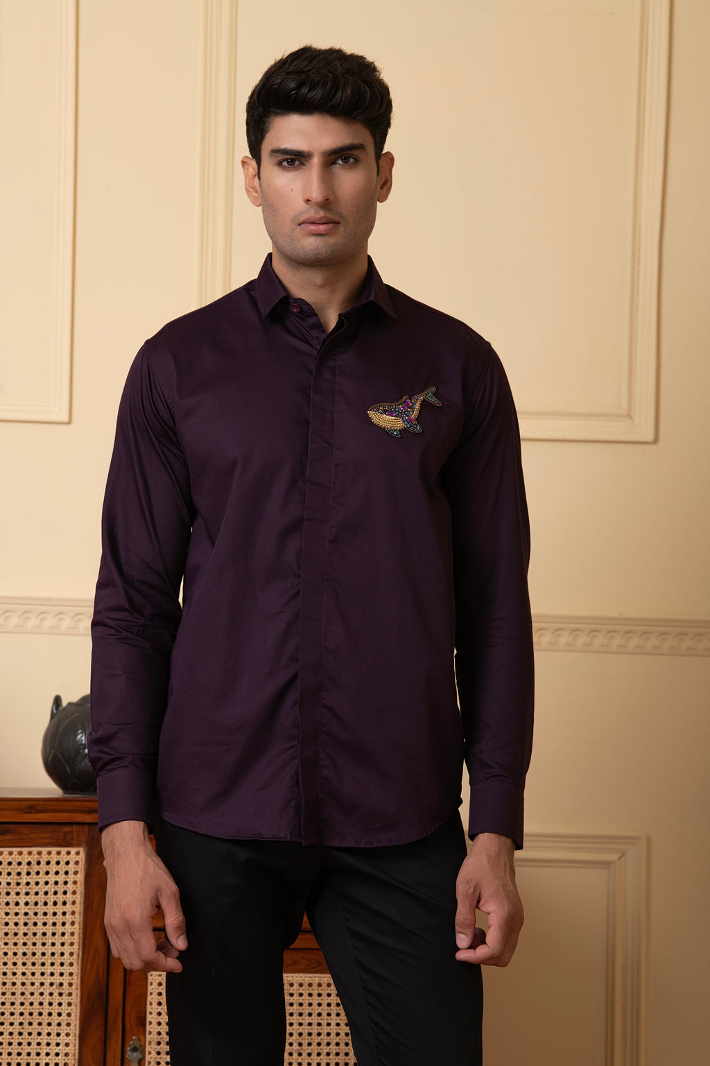 Whale Embroidery Shirt by Hilo Design