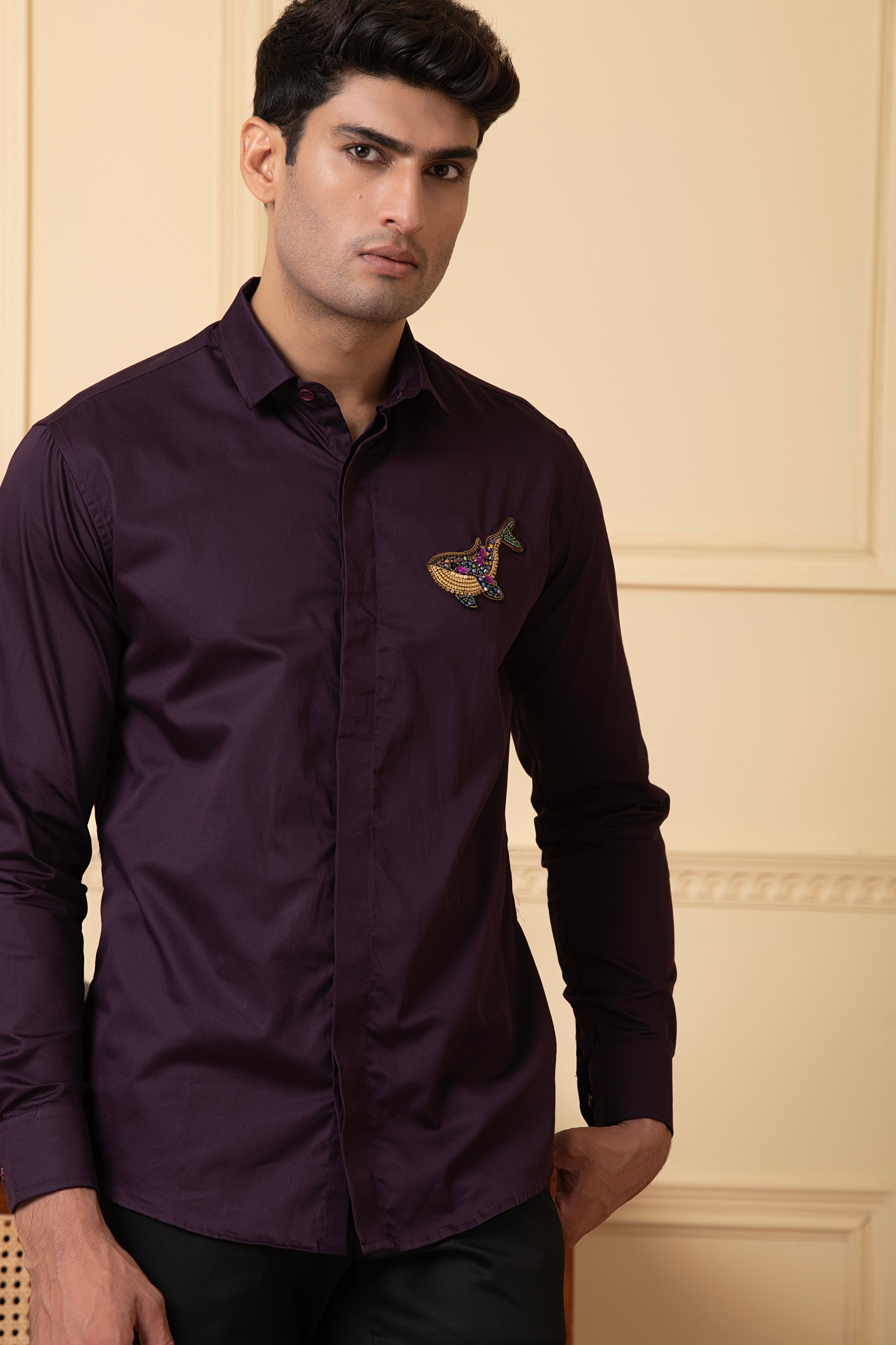 Whale Embroidery Shirt by Hilo Design