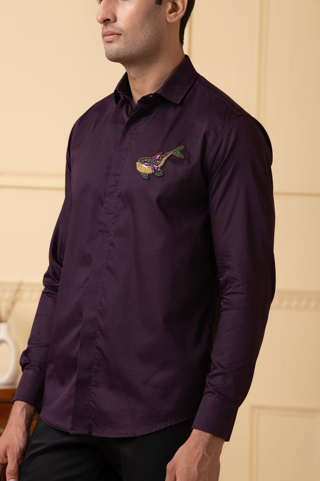 Whale Embroidery Shirt by Hilo Design