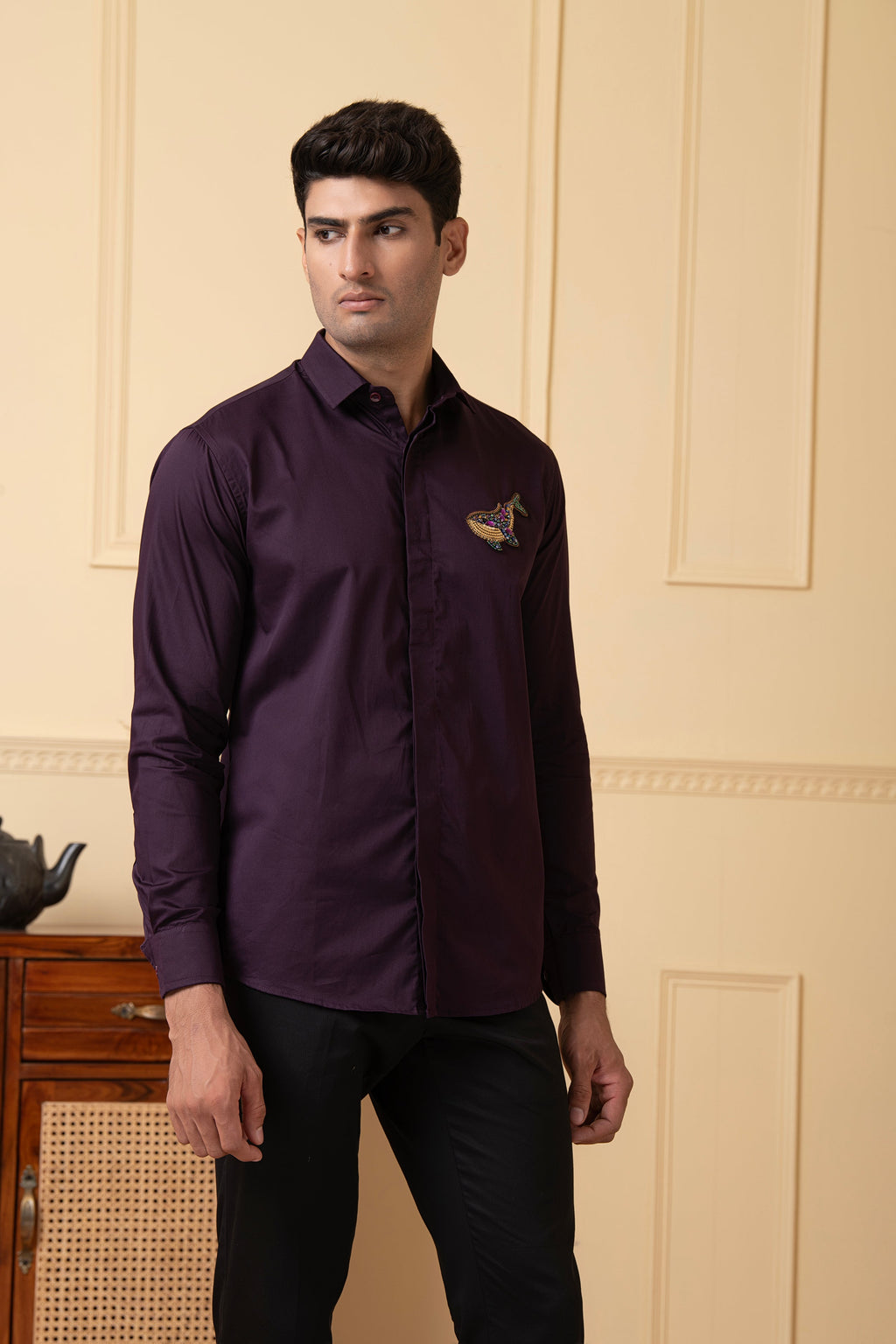 Whale Embroidery Shirt by Hilo Design
