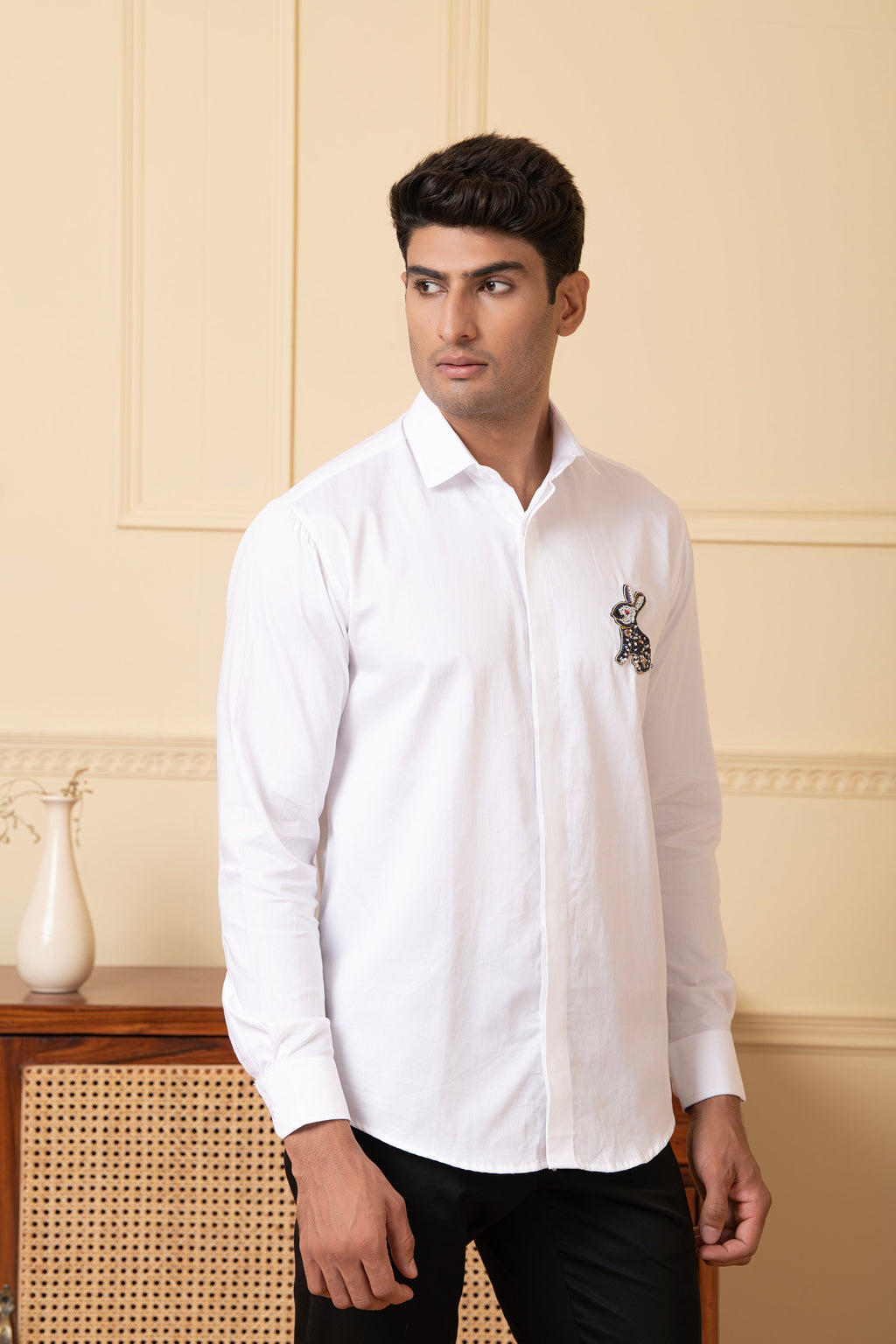Rabbit Embroidery Shirt by Hilo Design