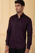 Solid Purple Plain Shirt by Hilo Design