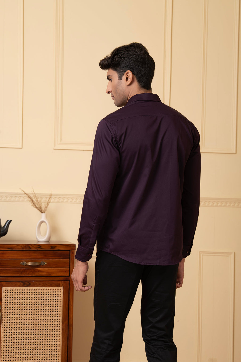 Solid Purple Plain Shirt by Hilo Design