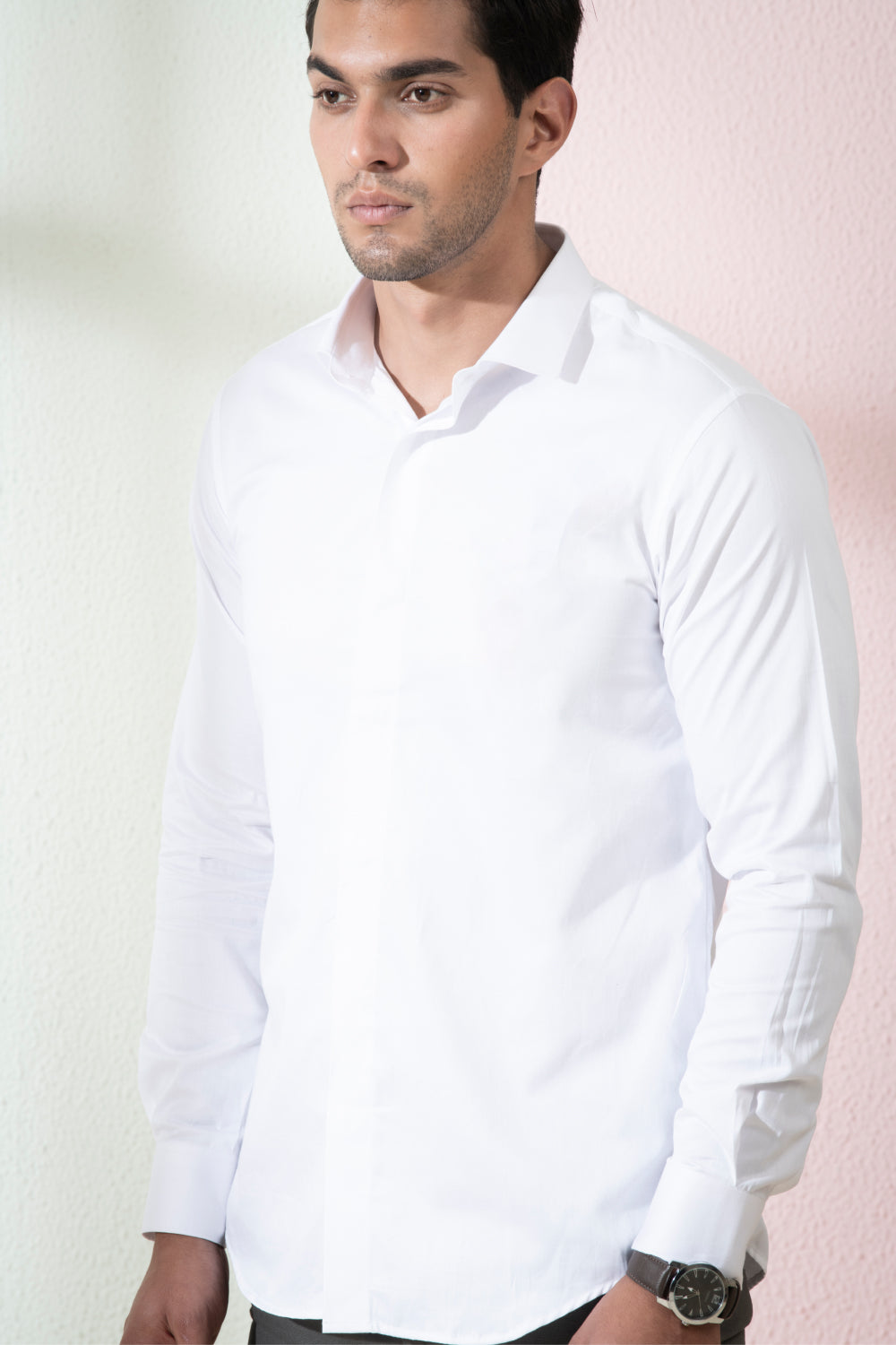 Bianco Solid White Shirt by Hilo Design