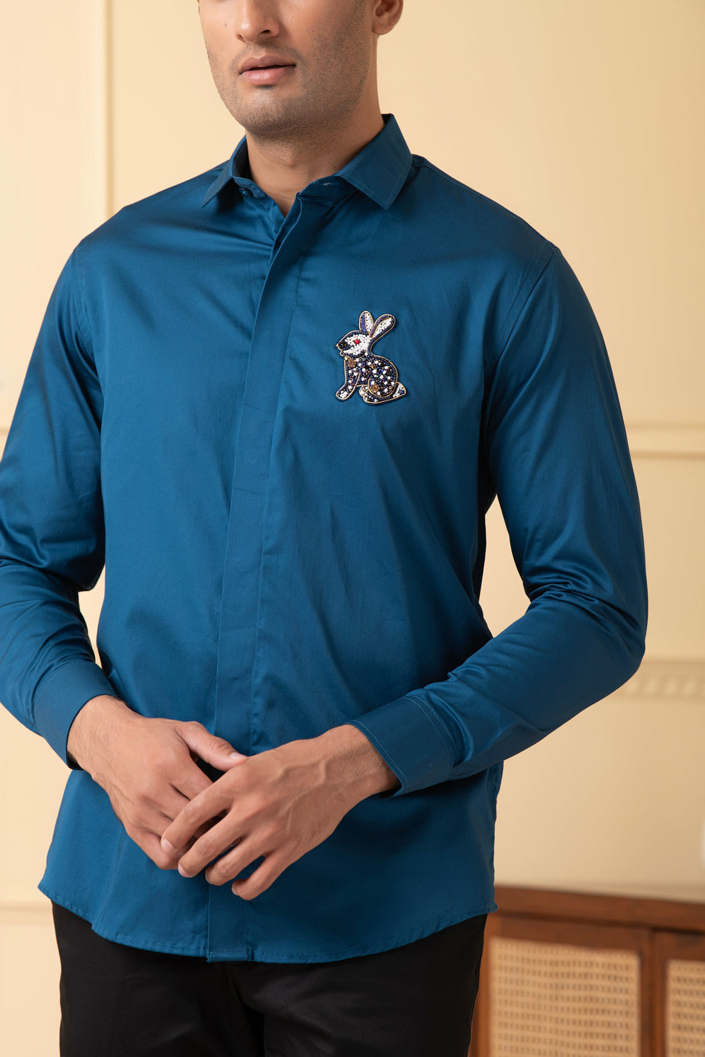 Rabbit Embroidery Shirt by Hilo Design