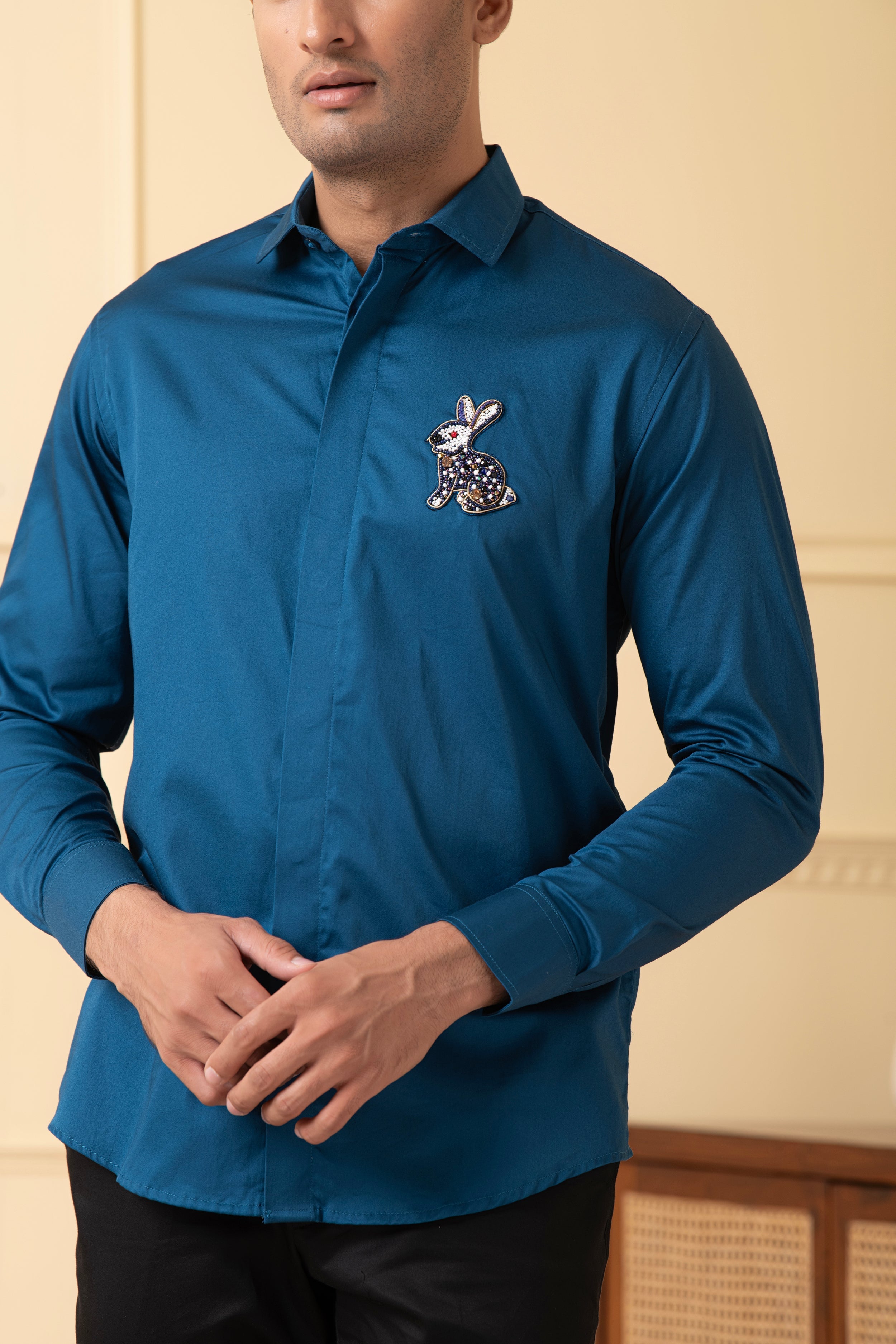 Rabbit Embroidery Shirt by Hilo Design