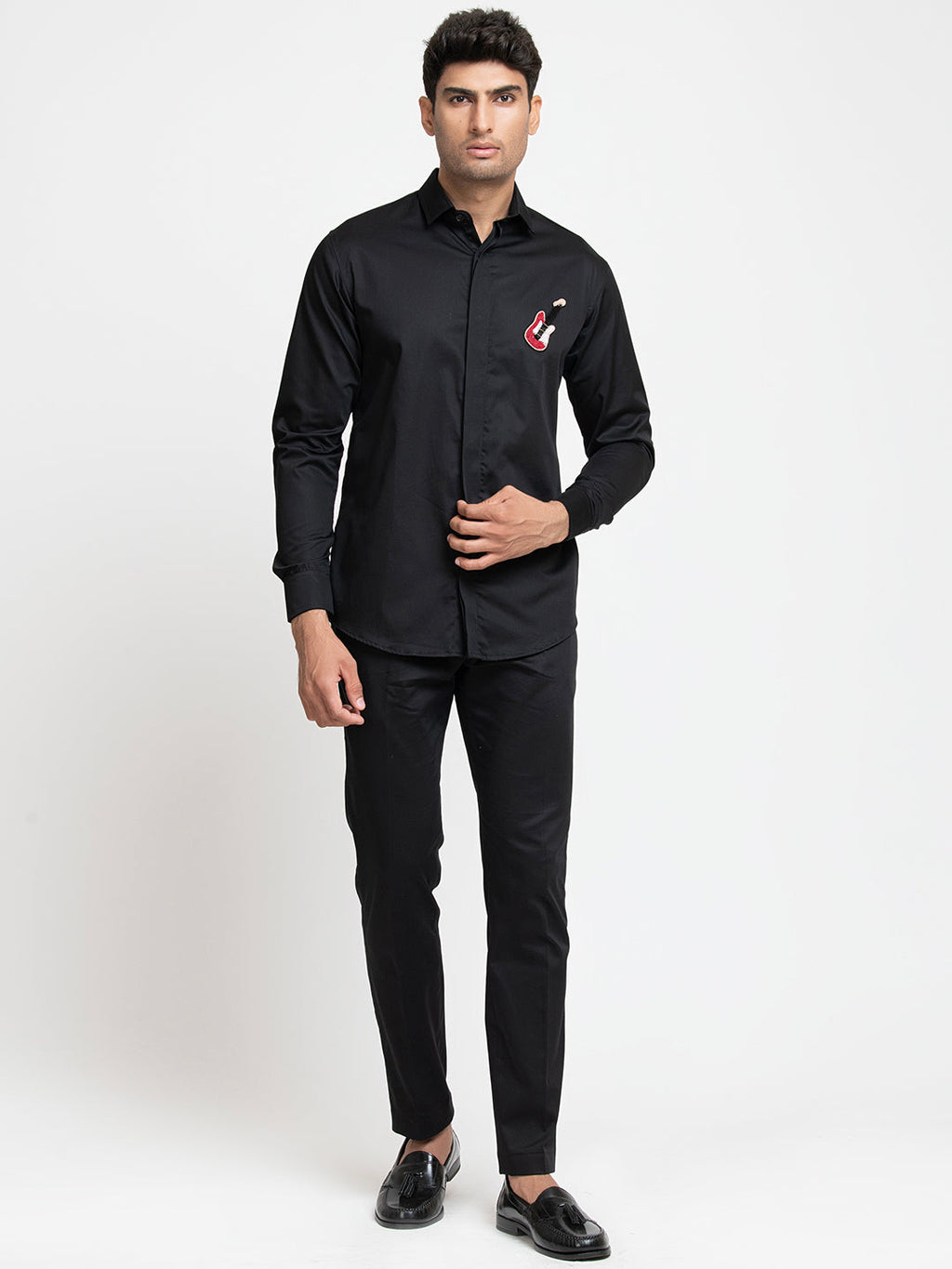 Guitar Embroidery Shirt by Hilo Design