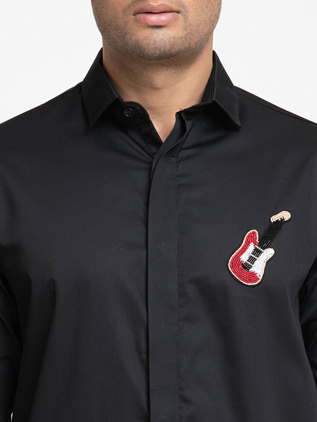 Guitar Embroidery Shirt by Hilo Design