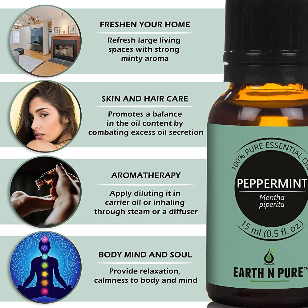 Earth N Pure Essential Oils (Rosemary, Eucalyptus, Tea Tree, Lemongrass, Peppermint & Lavender)