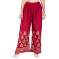 PAVONINE Maroon Color Golden Printed Rayon Fabric Sharara For Women & Girls