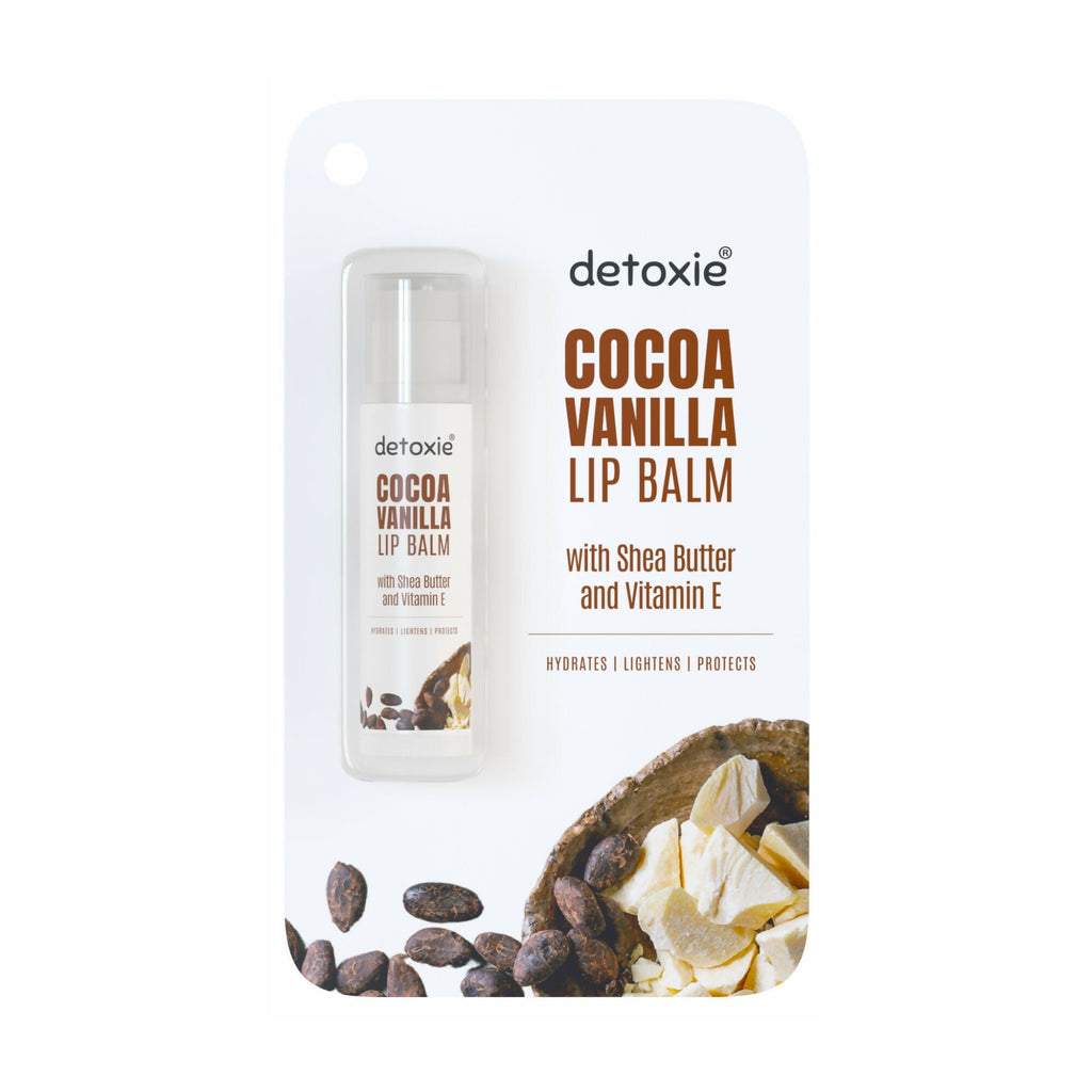 Detoxie Lip Balms Coffee & Cocoa Vanilla With Shea Butter Vitamin E and Liquorice