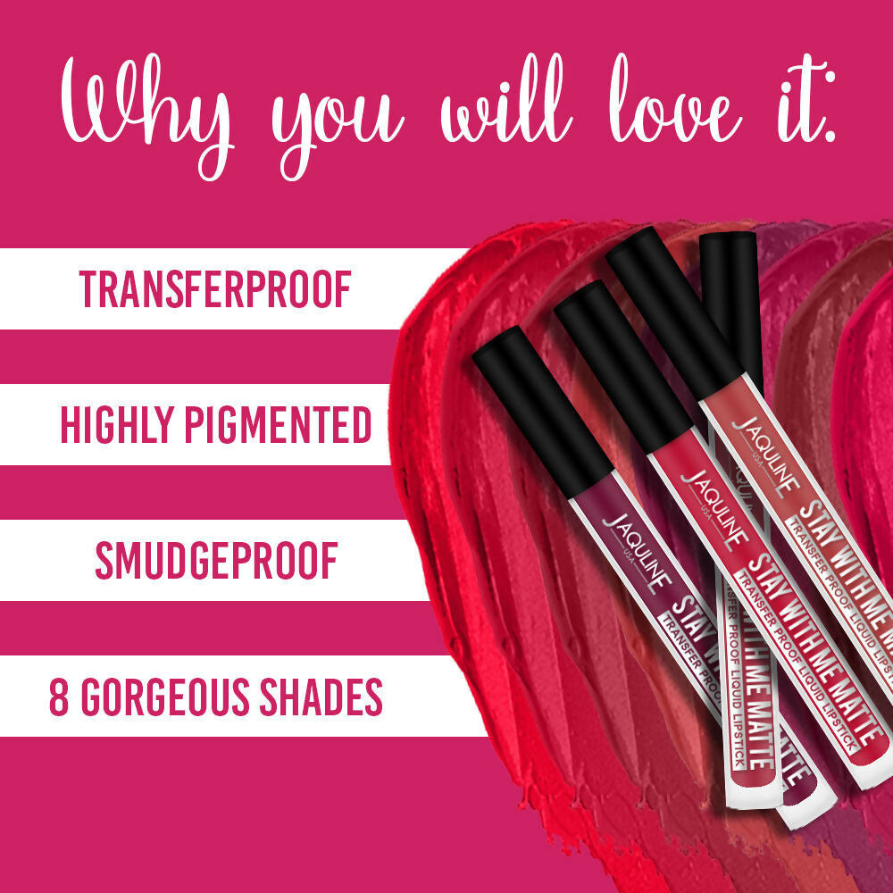 Jaquline USA Stay With Me Matte Liquid Lipstick - Secret Keeper
