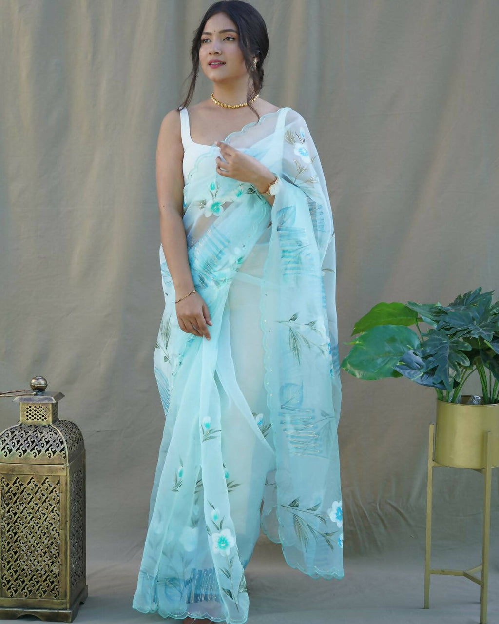 Vamsee Sky Organza Saree
