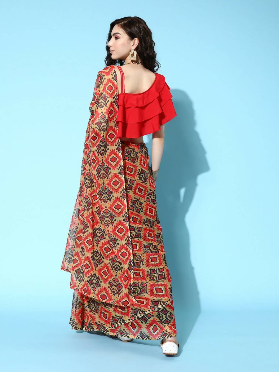 Ahalyaa Women's Traditional wear Saree - Red