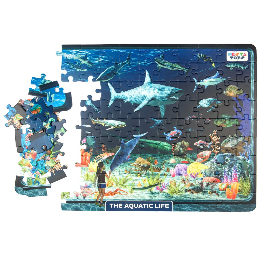 Nesta Toys Aquatic Life Jigsaw Puzzle for Kids, Jumbo Floor Puzzle, Educational Toy (6+ Years)