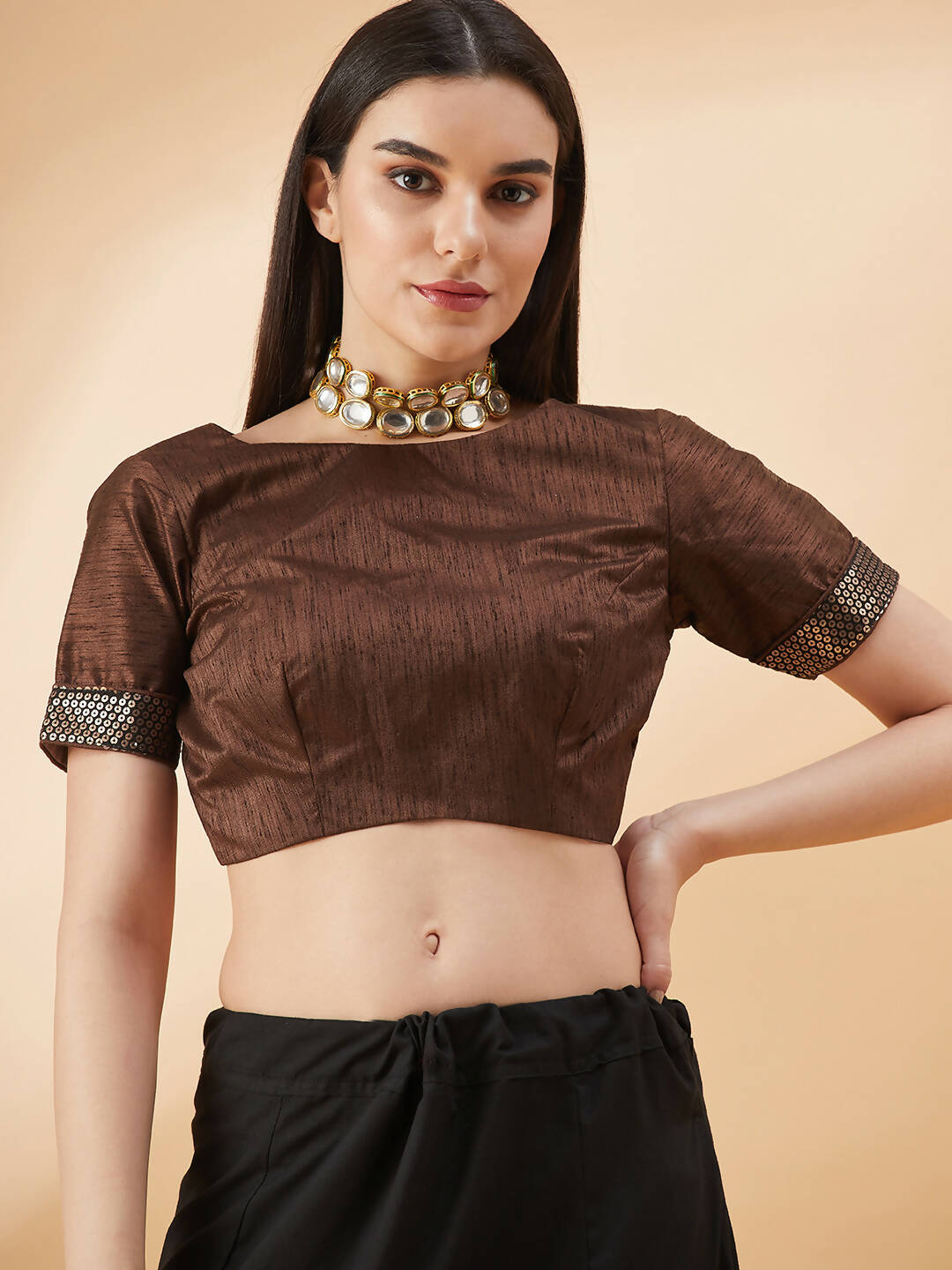Brown Lycra Animal Print, Fancy Value Addition Fabric Saree - Norita Hit Design