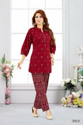 Joban Fashion Cotton Maroon Color Kurta Set