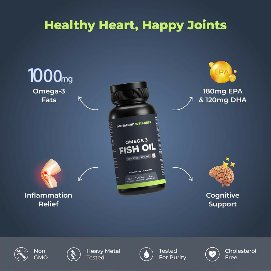 Nutrabay Wellness Omega 3 Fish Oil Capsules