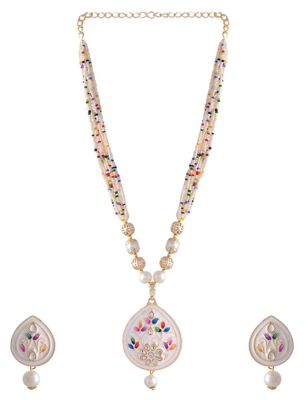 VOJ Women White Color stainless steel Jewellery Set