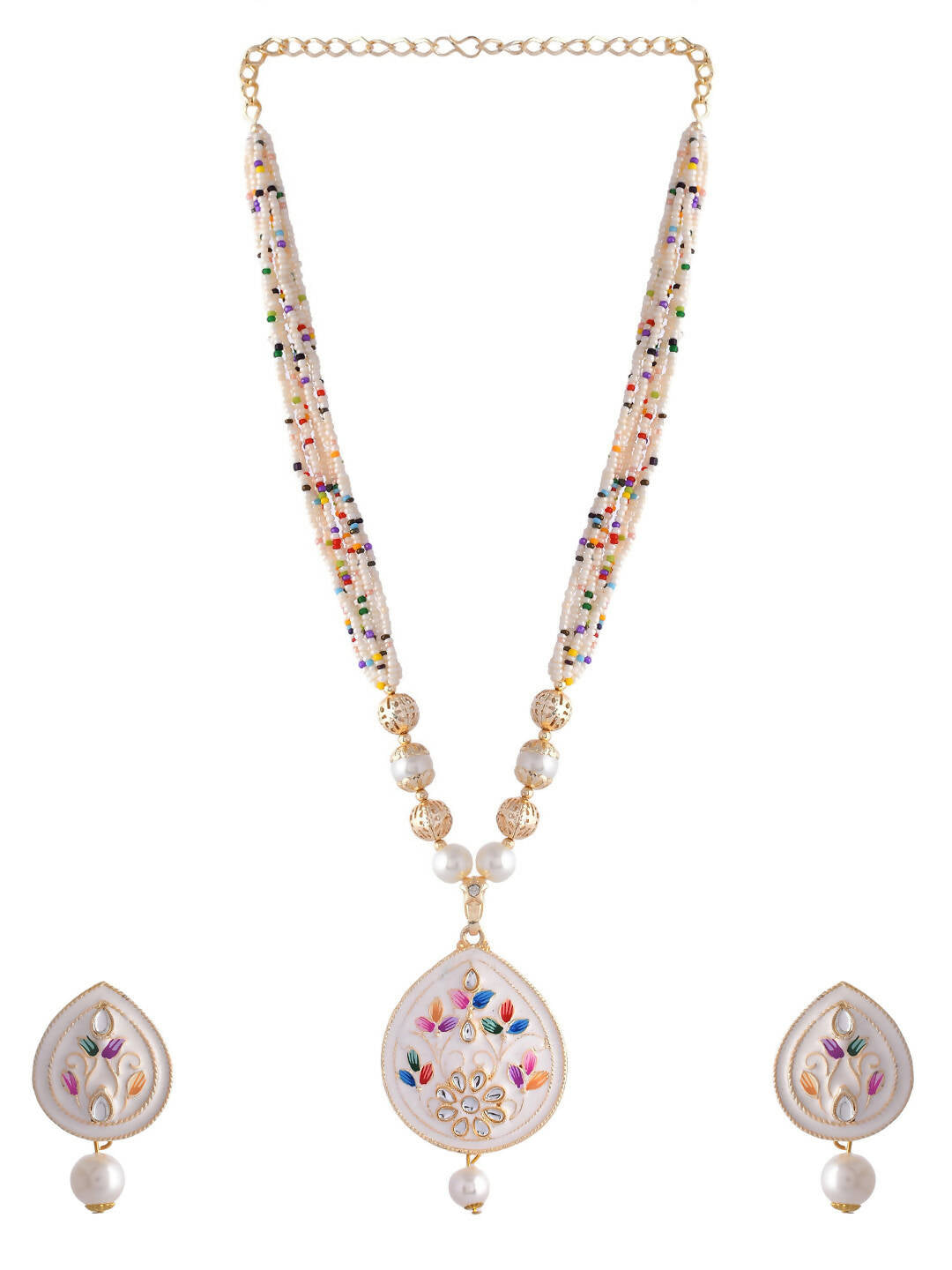 VOJ Women White Color stainless steel Jewellery Set