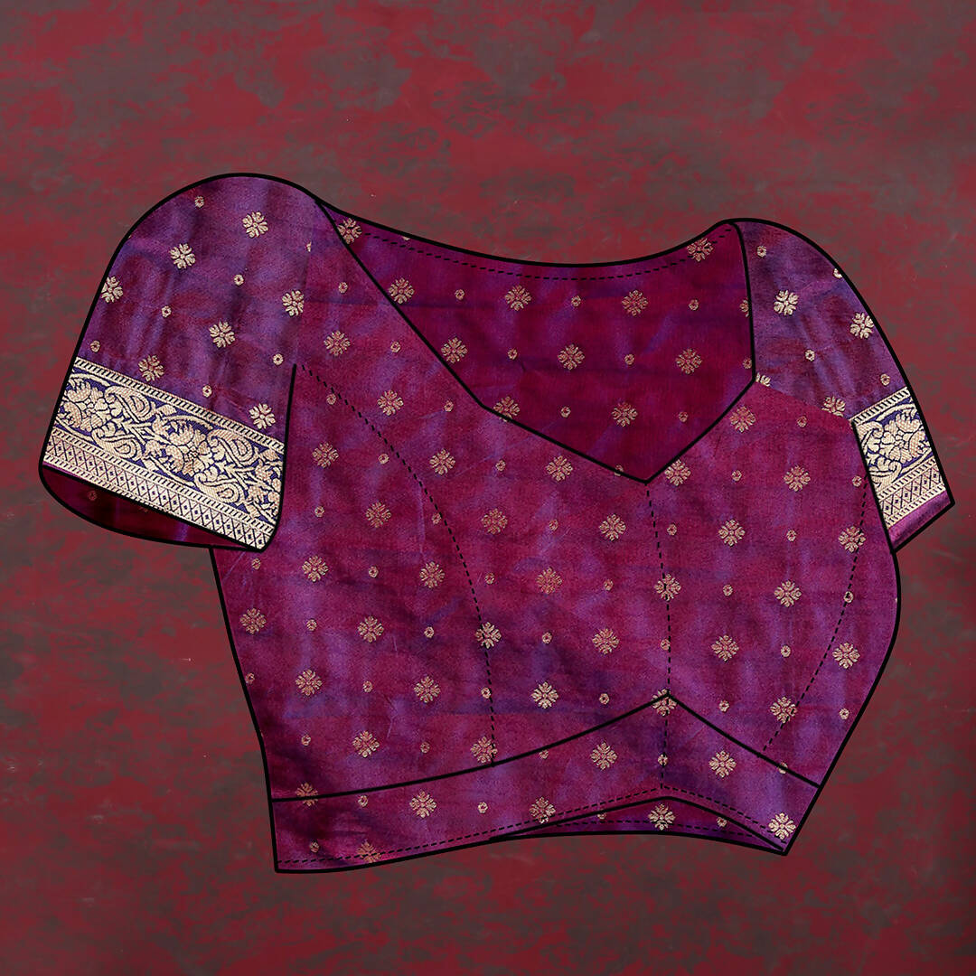 Lorenvalley Fashion Orange & Wine Patola Silk Woven Design Meenakari Weaving Saree