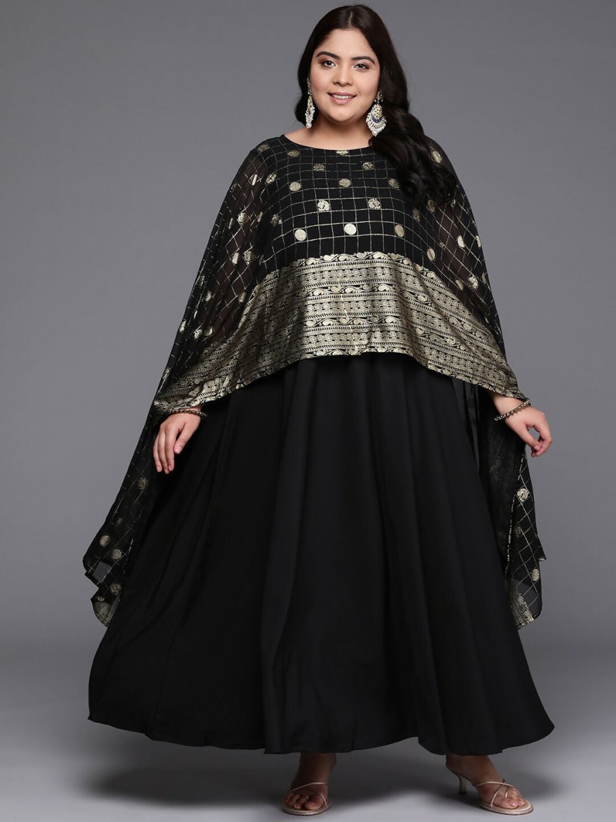 Ahalyaa Women's Traditional wear Ethnic Dress - Black