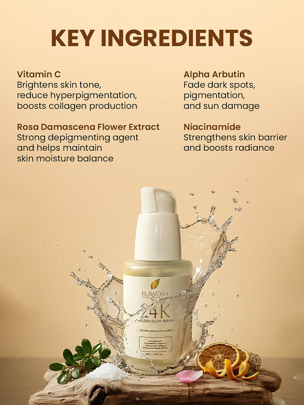 Flawora 24k Golden Glow Face Serum