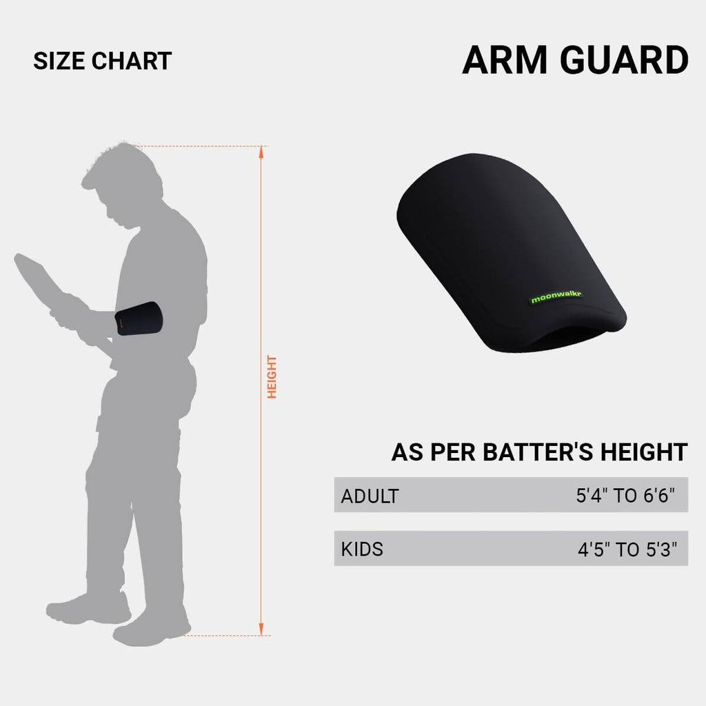 Moonwalkr Cricket Arm Guard Kids Size - Black