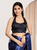 Joban Fashion Navy Blue Cotton Padded Blouse With Square Neck Sleeveless